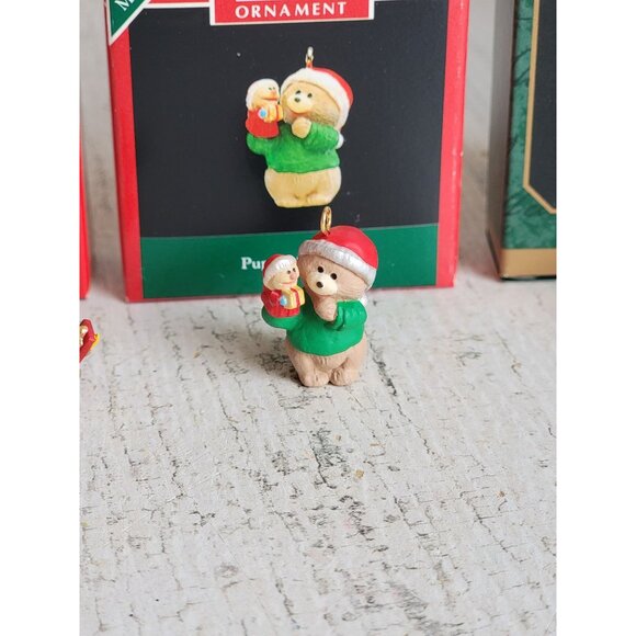 Hallmark girbel bear Variety xmas ornament miniature set - Picture 3 of 5